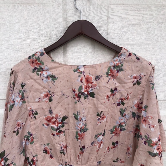 California Moon Rise Women’s Dress Pale Pink Floral Boho Romantic Large - Picture 4 of 7